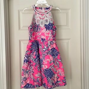 Girls Lilly Pulitzer Pink/Purple Floral Dress 14